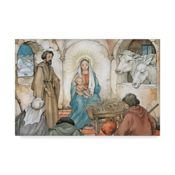 Anton Pieck 'Birth In Bethlehem' Canvas Art, 22x32, Trademark Fine Art, Mfr#: ALI38382-C2232GG
